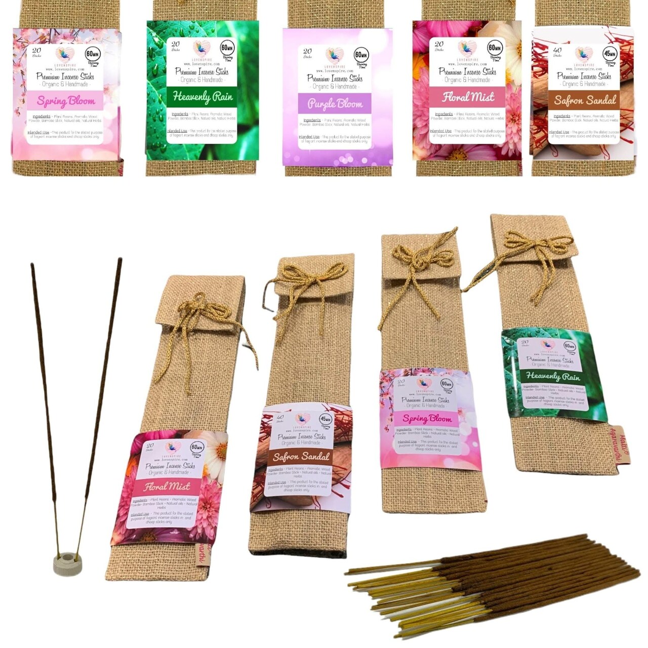 20 Ct. Premium Scented Incense Stick Plain Incense Kit with Wooden Box Agarbatti Dhoop Stick Low Smoke Incense with Spiritual Fragrance Pooja Essential Indian Temple Item